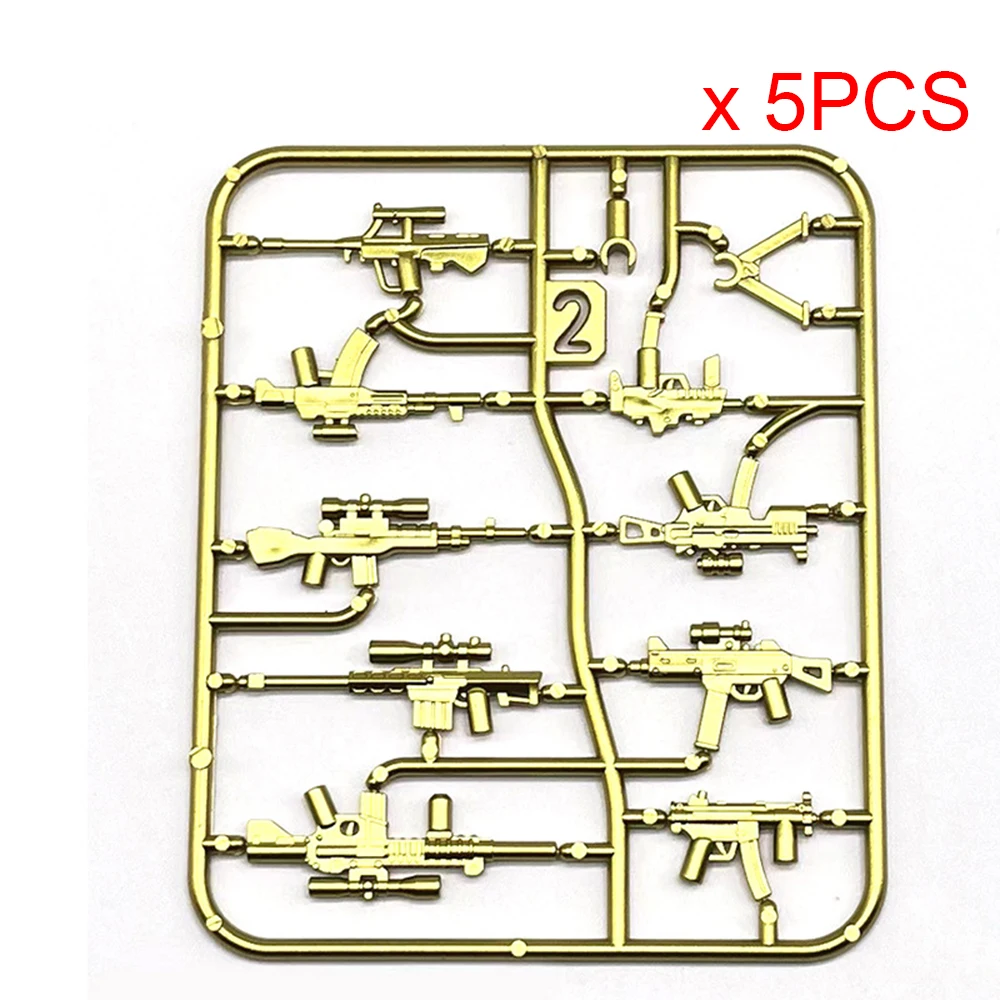 War Military Thermal Weapon Army Black Iron Gray Gun Submachine Building Block Toy Accessories Assembled Parts Gift