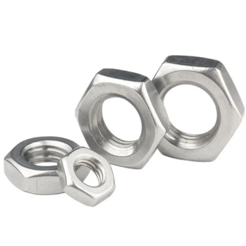 DIN439 hex thin nut m2 m2.5 M3 M4 M5 M6 M8 m10 304 Stainless Steel Hexagonal Nut 10pcs-100pcs/Lot hexagon nuts