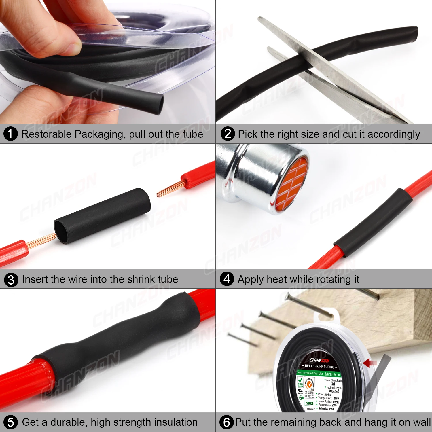 Heat Shrink Tubing 2.5M 7 Colors 1.6-9.5mm 3:1 Heat Shrink Tube with Glue Double Dual Wall Adhesive Lined Wire Marine Grade Shrinkable Wrap Tape