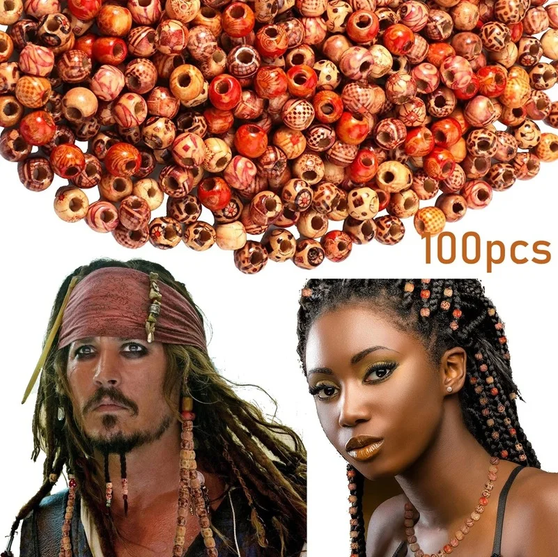 Jaydis 220 Perline In Legno Naturale Da 16 Mm – 4 Colori, Foro Grande 8 Mm, Per Dreadlock, Macramè E Bijoux Fai Da Te