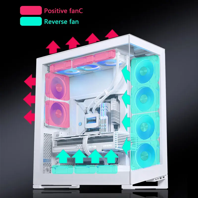 Phanteks d30-120ケース120mmファン調/逆の流れ4ピンpwm、厚さ30mm/4面