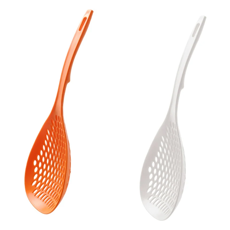 Kitchen Colander Nylon Long Handle Round Mesh Spoon Loo Noodle Dumpling Anti-scalding Spoon Household Large Colander