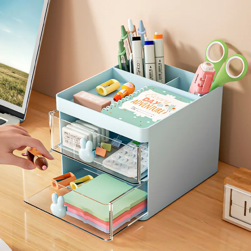 Cosmetics Storage Box Lipstick Desktop Make Up Brush Organizer Bathroom Sundries Storage Cases Desk Stationery Organizer
