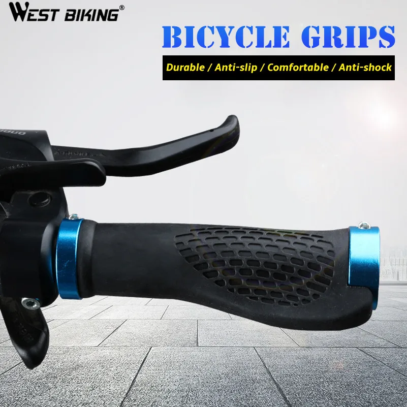 WEST BIKING Anti Skid Rubber Bicycle Grips Mountain Bike Handlebars Grips 2-2.5cm MTB Road Cycling Skid Proof Grips Accessories
