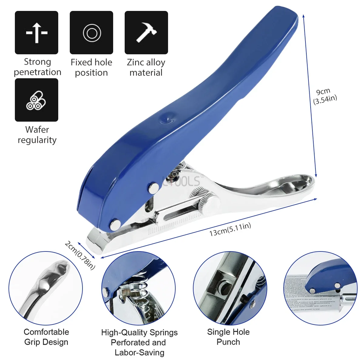 AGUZXTM 8mm Single Hole Punch Pliers - For PVC, Edge Banding, Paper Craft & Bank Cards, Heavy Duty Handheld Puncher - View #8