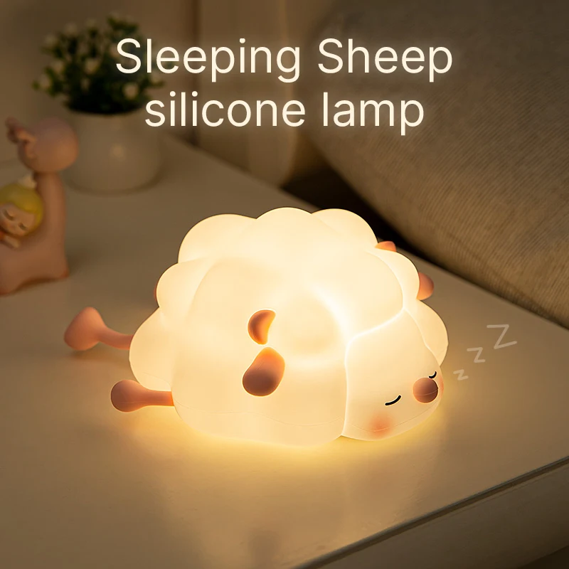 LED Night Light Cute Animal Panda Rabbit Illumination Light USB Charging Timed Bedside Decoration Children's Desktop Light Birth 5