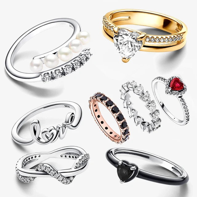 925 Sterling Silver Ring Pearls Pavé Open Ring For Women CZ Cubic Zircon Star Moon Flower Wedding Jewelry Rings Gifts 1