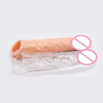 Penis Extend Sleeve Condoms Extend 4-10cm Sex Toys For Men Delay Ejaculation Penis Enlargement Male Real Dildo Dick Sex Products 4