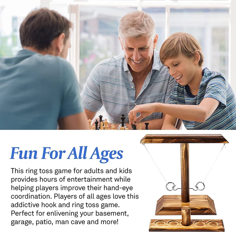 Jeu de lancer d'anneau crochet de lancer en bois et échelle de tir tir jeu  interactif fête famille jeu-journal couleur - Cdiscount Sport