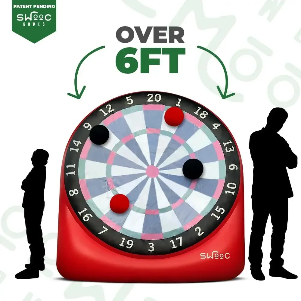 Giant Kick Darts Over 6ft Tall with 15+ Games Included Jumbo Soccer Darts with Air Pump Big Inflatable Games