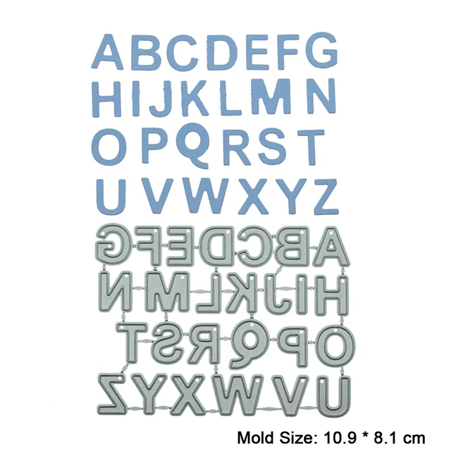 26pcs/set Artisitic Alphabet Letters Drawing Template Bold Engligh Fonts  Stencil Painting Early Education Embossing Scrapbook