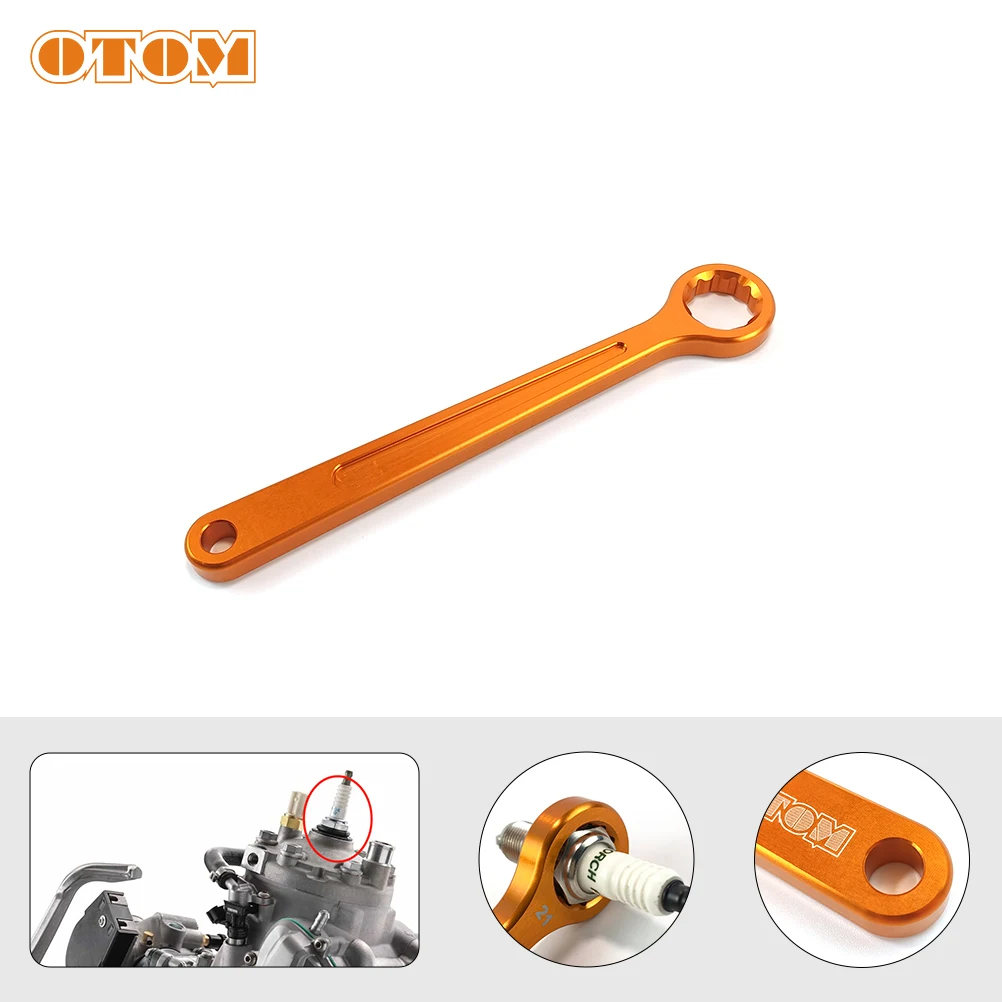 

OTOM Motorcycle Spark Plug Wrench CNC Aluminum Two-stroke For KTM YAMAHA CRF KXF RMZ NGK BR7ES 54739093000 Universal Repair Tool