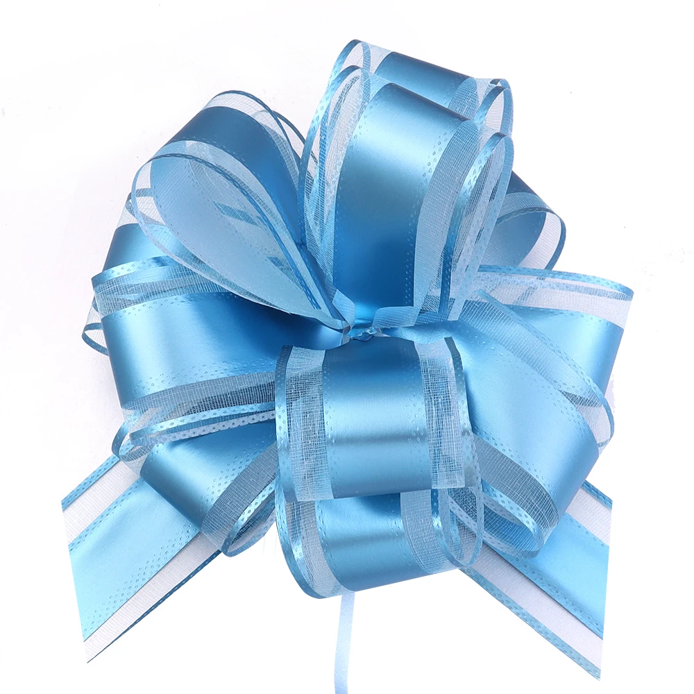 2/10Pcs Big Wedding Pull Bow Ribbons Flower Car Chairs Decoration Christmas Gift Wrap Packing Birthday Party Supplies Home Craft