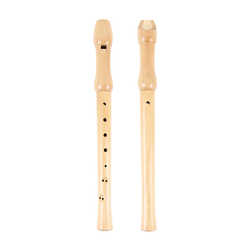 8-Hole Soprano Recorder Instrument High Pitched C-Tone Flute Soprano Recorder Clarinet with Cleaning Stick Wooden for Beginners