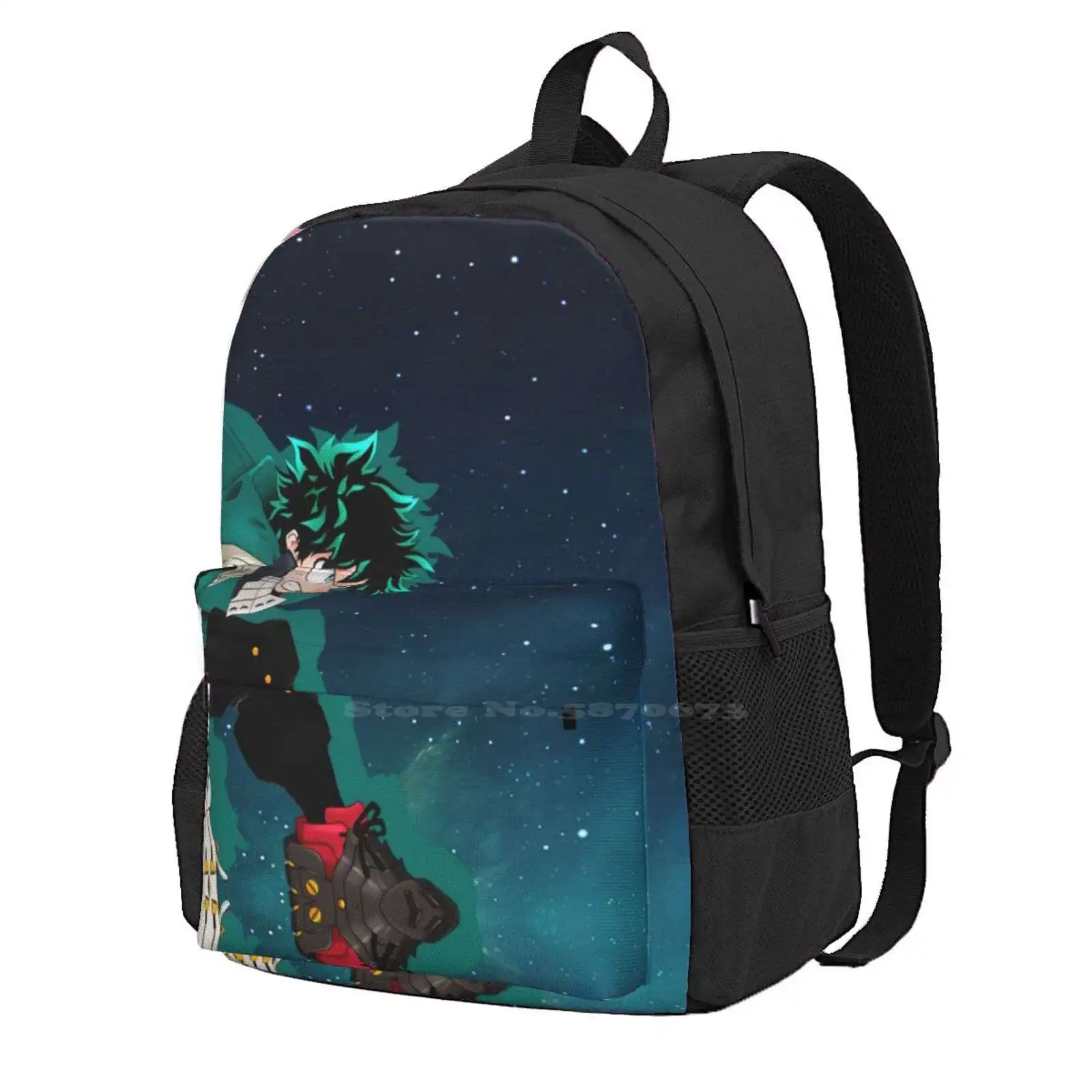 

Deku Galaxy School Bag Big Capacity Backpack Laptop 15 Inch Deku Mha My Hero Acadamia Izuku Anime Green All Might Bakugo Galaxy