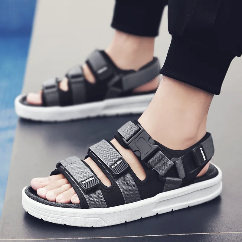 

New 2022 Summer Casual Shoes Men's Gladiator Sandals Open Toe Platform Outdoor Beach Sandals Fashion Roman Shoes Black