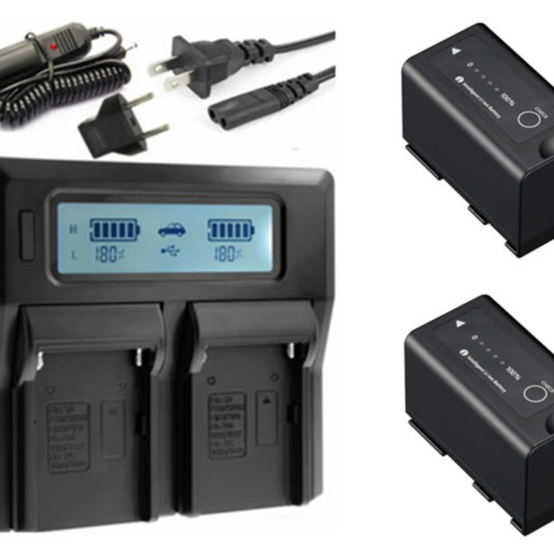 2X Bp-955 Bp955 Bp-975 Bp975 Batteria + Caricabatteria Per Canon Eos C100 C300 C500 Xlh1 Xhg1 Xha1 Xl2 Xm2 Es8200V Vistura Xf205 Xf300