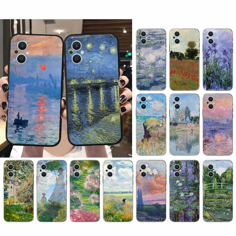 

Claude Monet Garden Lotus Phone Case For OPPO Reno8 Pro Plus Reno8 T Reno6 7 8 5 Lite Reno7 8 6 4 Pro Reno5 Z Reno9 Pro