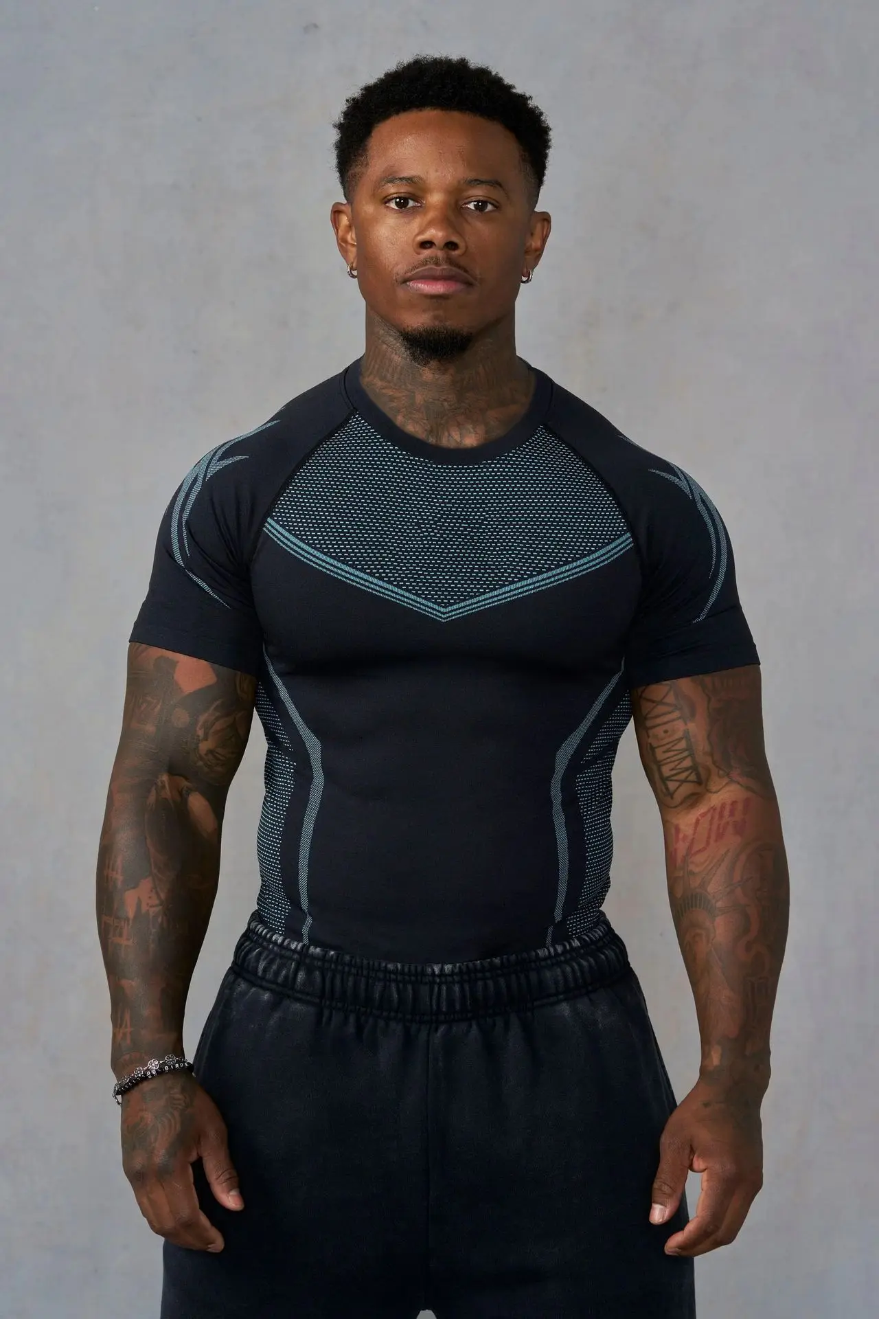 Men's Quick Dry Compression Athletic Tee - Breathable Muscle Fit Workout Shirt