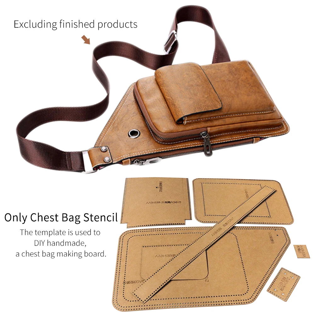 Chest Bag Stencil Fashion Accurate Solid Craft Supply Sewing Pattern Paperboard Reusable DIY Handmade Easy Use Hard Men