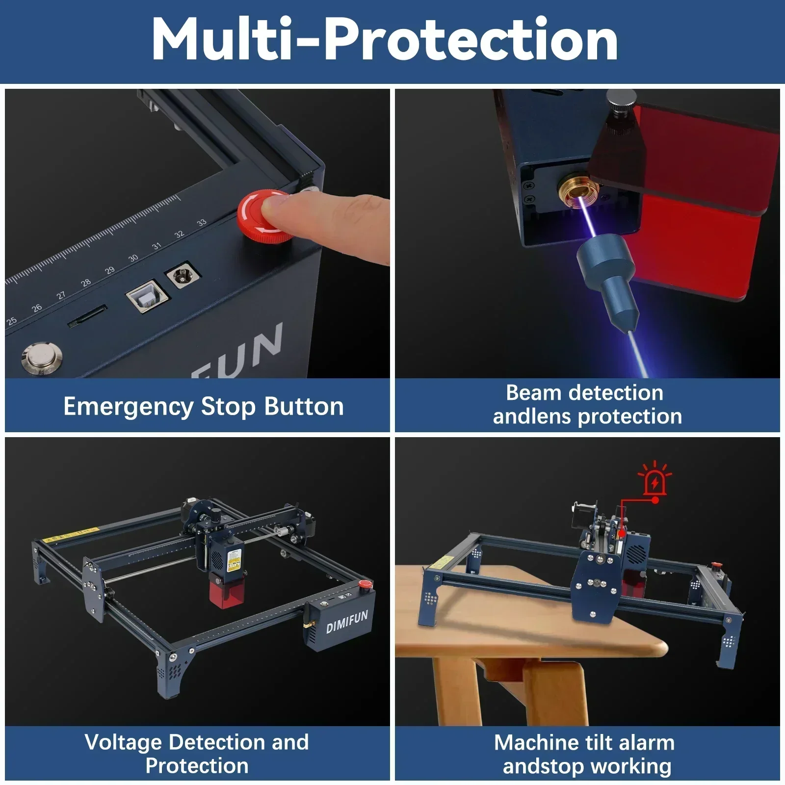 Wi-Fi Link APP Engraving and Cutting-DIMIFUN DM6 B12 12W Laser Engraving Machine for DIY Crafts