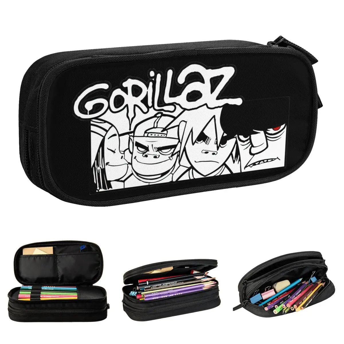 

Пеналы Gorillaz в стиле панк-рок, модный футляр для ручек, сумка для студентов, вместительные офисные подарки, пеналы