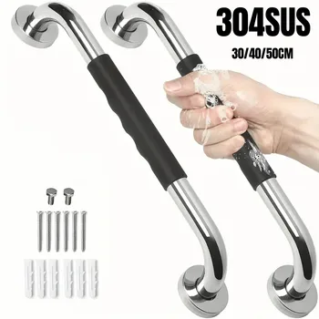 30/40/50CM 304Stainless Steel Silicone Handrail, Accessible Elderly Bathroom Handrail, Anti Slip Toilet Handl Bath Tools