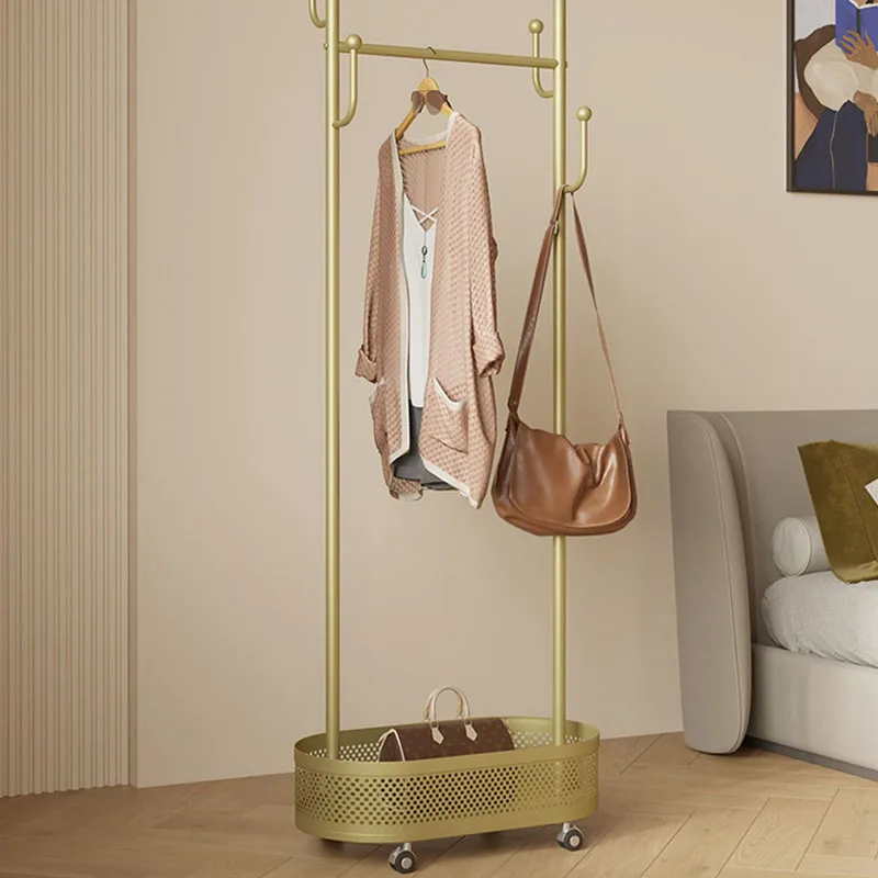 

Golden Floor Display Clothing Rack Garment Nordic Clothes Rack Stand Corner Appendiabiti Da Terra Modern Furniture Home WXH35XP