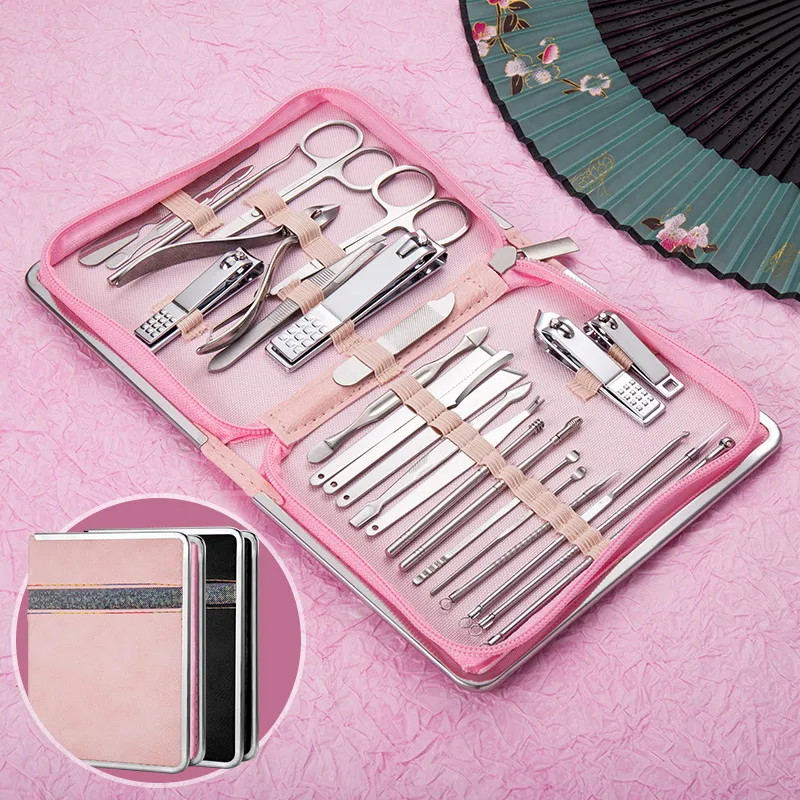 Manicure Set Stainless Steel Nail Clippers Dead Skin Scissor Cleaning Grooming Cuticle Nipper Nail Tools Kit 4