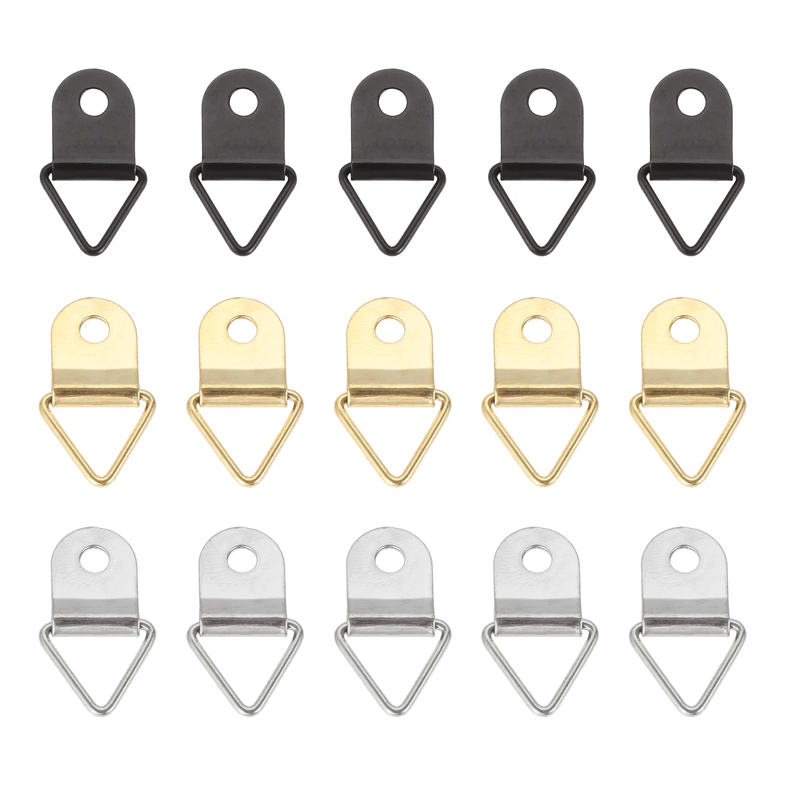 Wall Hooks,Picture Frame Hangers,Hanging Hooks 50pcs/set Metal Picture Frame Hangers w/screw Photo Hanging Hook Triangle Ring Wall Mount Attached Nails Display Painting Decor