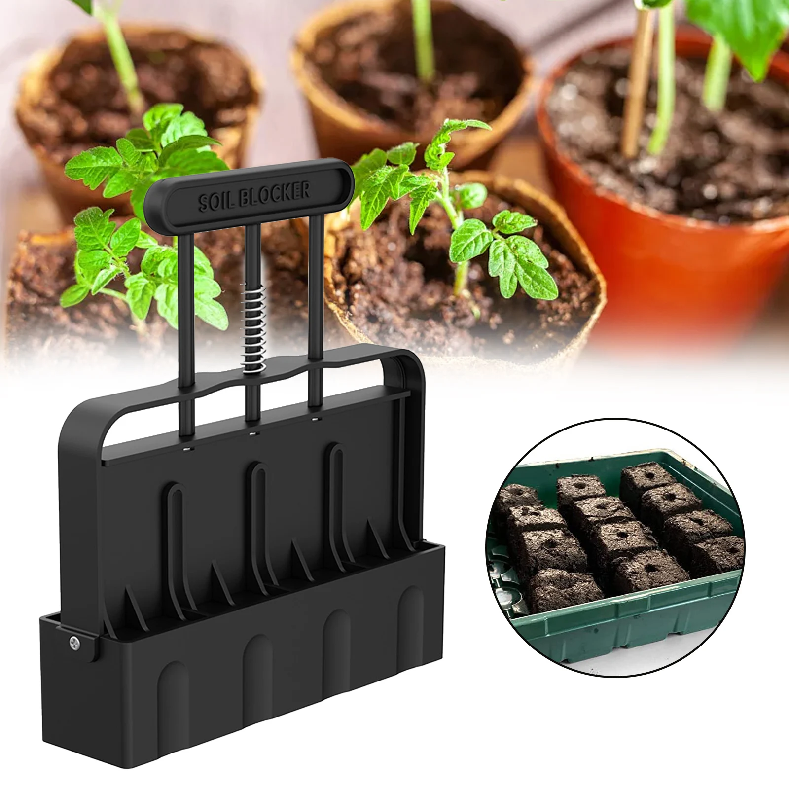 

1PCS Garden Manual Soil Clod Maker ABS Blocker Maker Handheld Soil Blocking Tool Clog Maker For Spring Sowing Or Gardening Plant