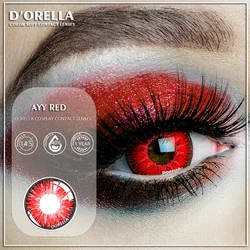 Vibrant Anime Cosplay Color Contact Lenses - Yearly Wear for a Bold Halloween Look (AYY - RED)