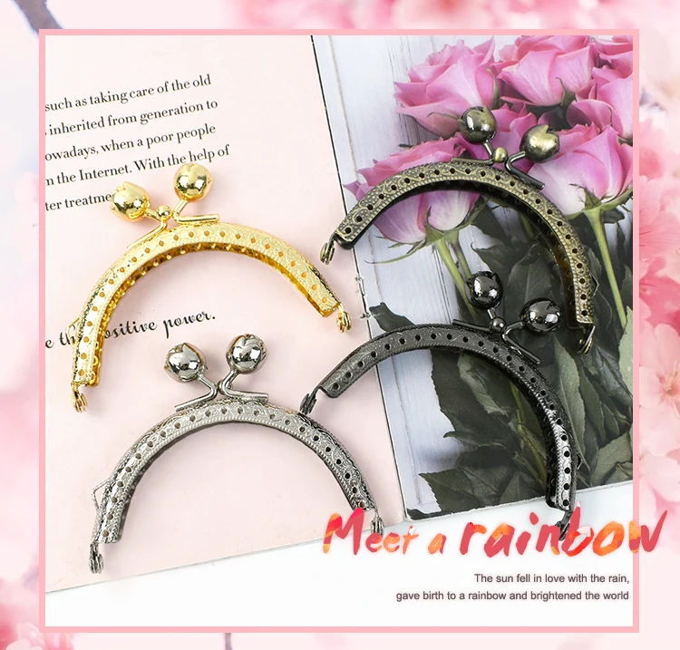 2/5/10Pcs Deepeel 8.5cm Metal Purse Frame Wallet Handle Kiss Clasp DIY Handbag Handmade Knitted Sewing Brackets Bag Accessories