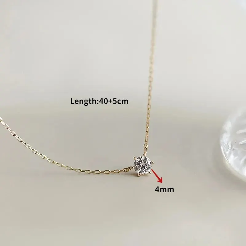 S925 Sterling Silver Necklace Set Zircon Electroplated 14k Gold Women's Fine Style