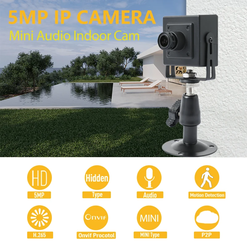 Revotech Mini Indoor Bracket IP Camera HD 5MP Security POE ONVIF P2P CCTV System Video Surveillance Cam