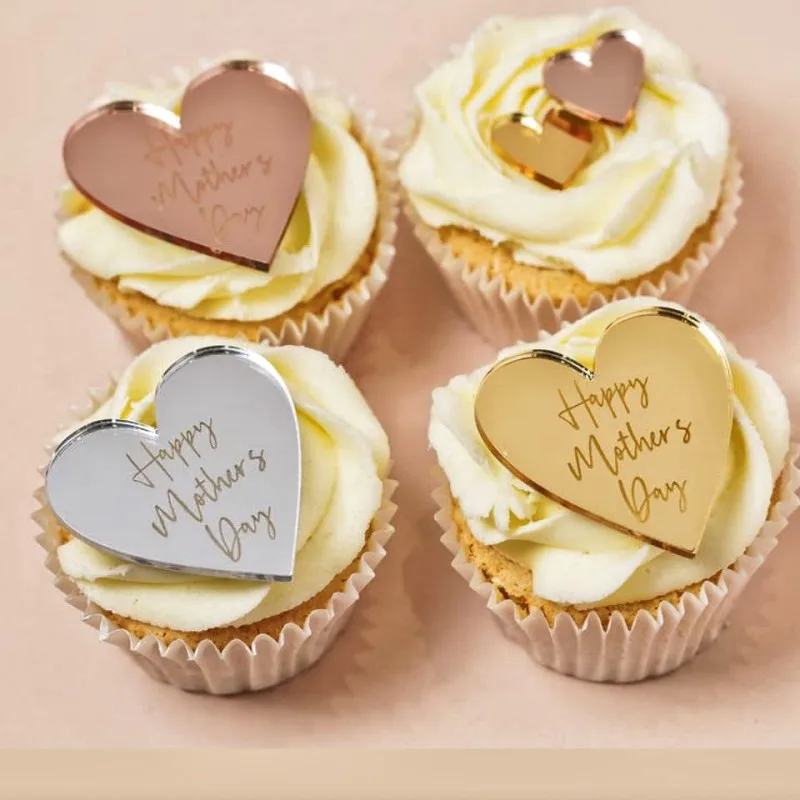 Stuzzicadenti a forma di cuore glitterato per cupcake, decorazioni per feste (12 pezzi) - Italia
