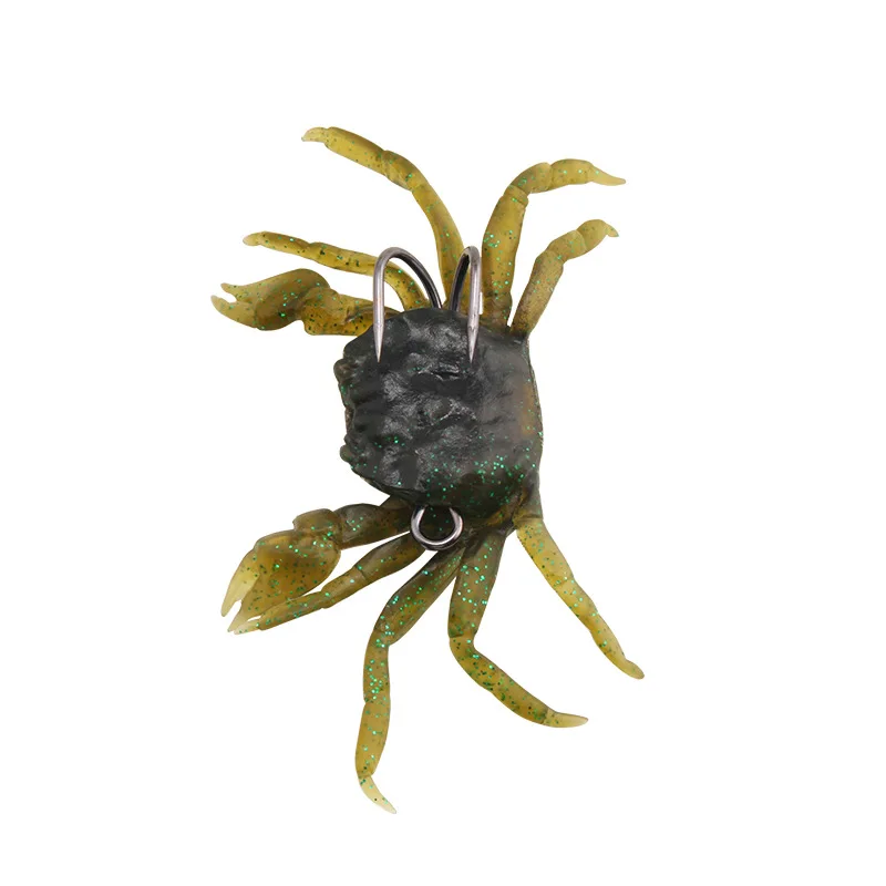 Leurre De Pêche Crabe Artificiel - Simulation Réaliste - Avec Hameçon Intégré - Pour Bar, Perche, Eau Salée