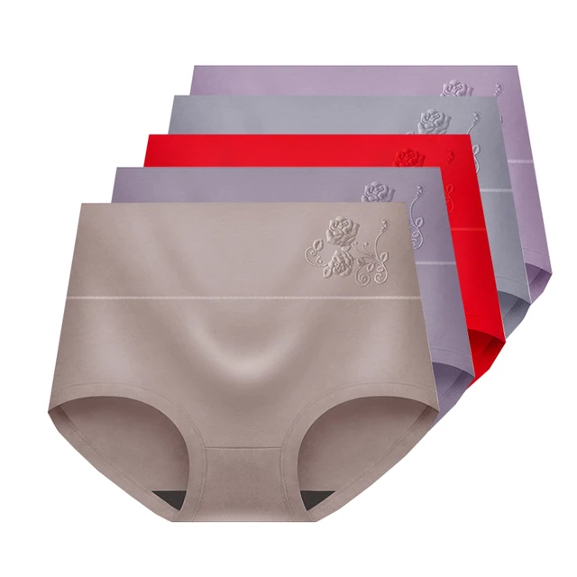 Women's Cotton Breathable Underwear  Women's Cotton Underwear High Waist -  5pcs/set - Aliexpress