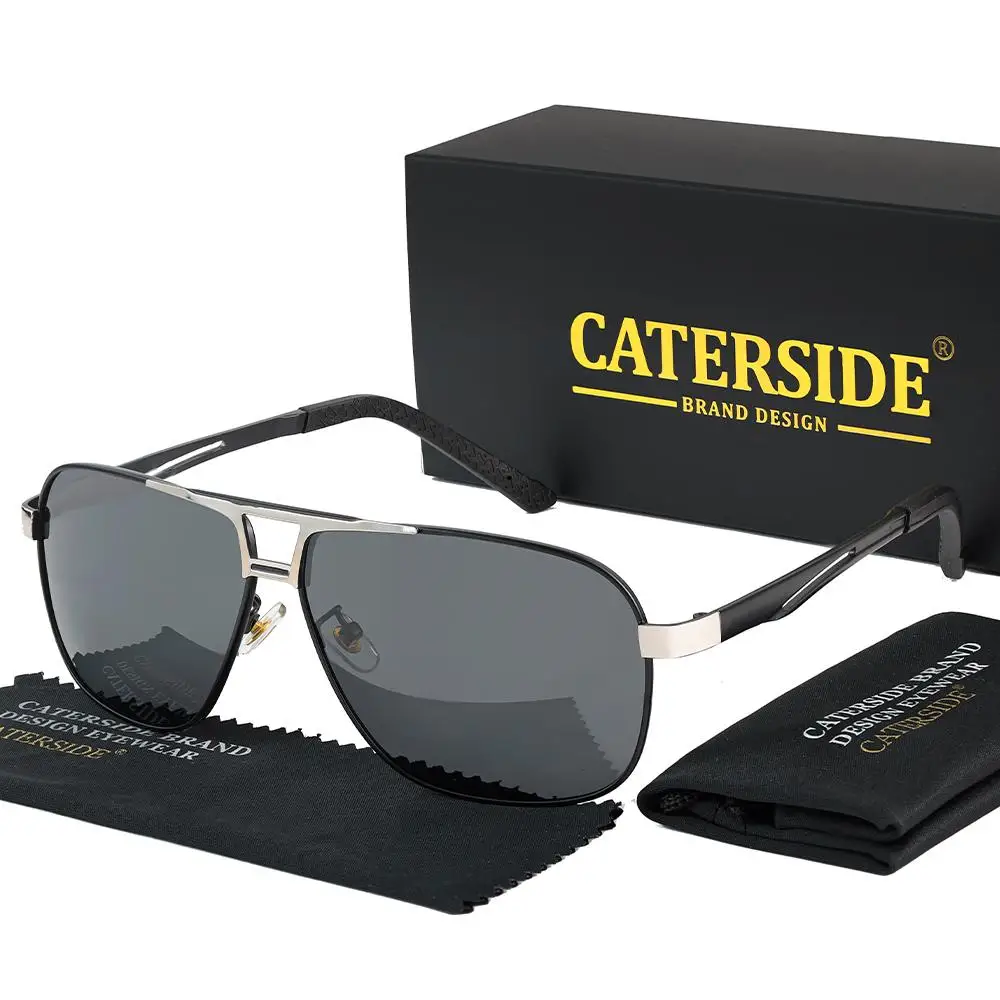 CATERSIDE Retro Herren-Pilotenbrille mit ovalem Rahmen, Sonnenbrille für Damen, modische Sonnenbrille für Outdoor, Reisen, Business, Festival, Geschenkbrille – Detail 10