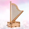 Wooden Handwork Music Box Harp Shape Music Box Wooden Music Box Assembled Muic Box for Kids Handwork Assembled Music Box 2