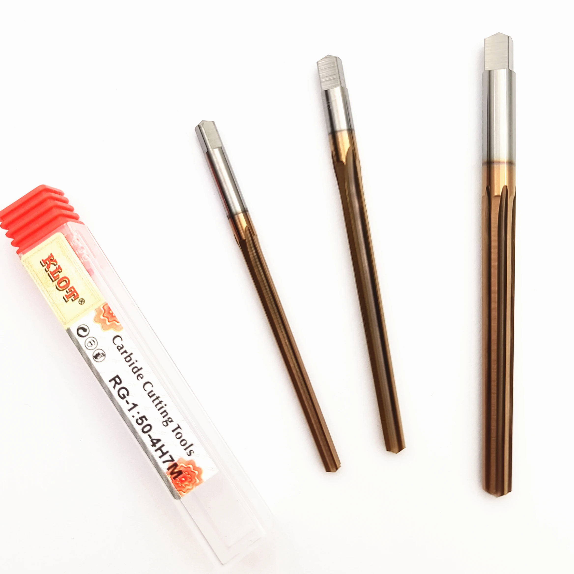 KLOT HRC60 TiCN Coated Solid Carbide Chucking Hand 1:50 Taper Reamer Pin reamer 2 2.5 3 4 5 6 7 8 9 10 12mm H7 Straight Flute 4