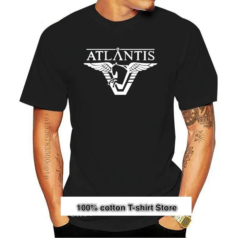 Gate Atlantis Camiseta-Mens Negro Sg1 Estrella Puerta Dvd Serie Pelitcula Popular De Talla Grande Ropa Camiseta