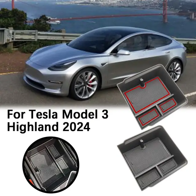 Für Tesla Modell 3 Highland 2024 Innen aufbewahrung sbox Ersatz Innen  organisator Organizer Zubehör Armlehne Lagerung co p6p4 - AliExpress