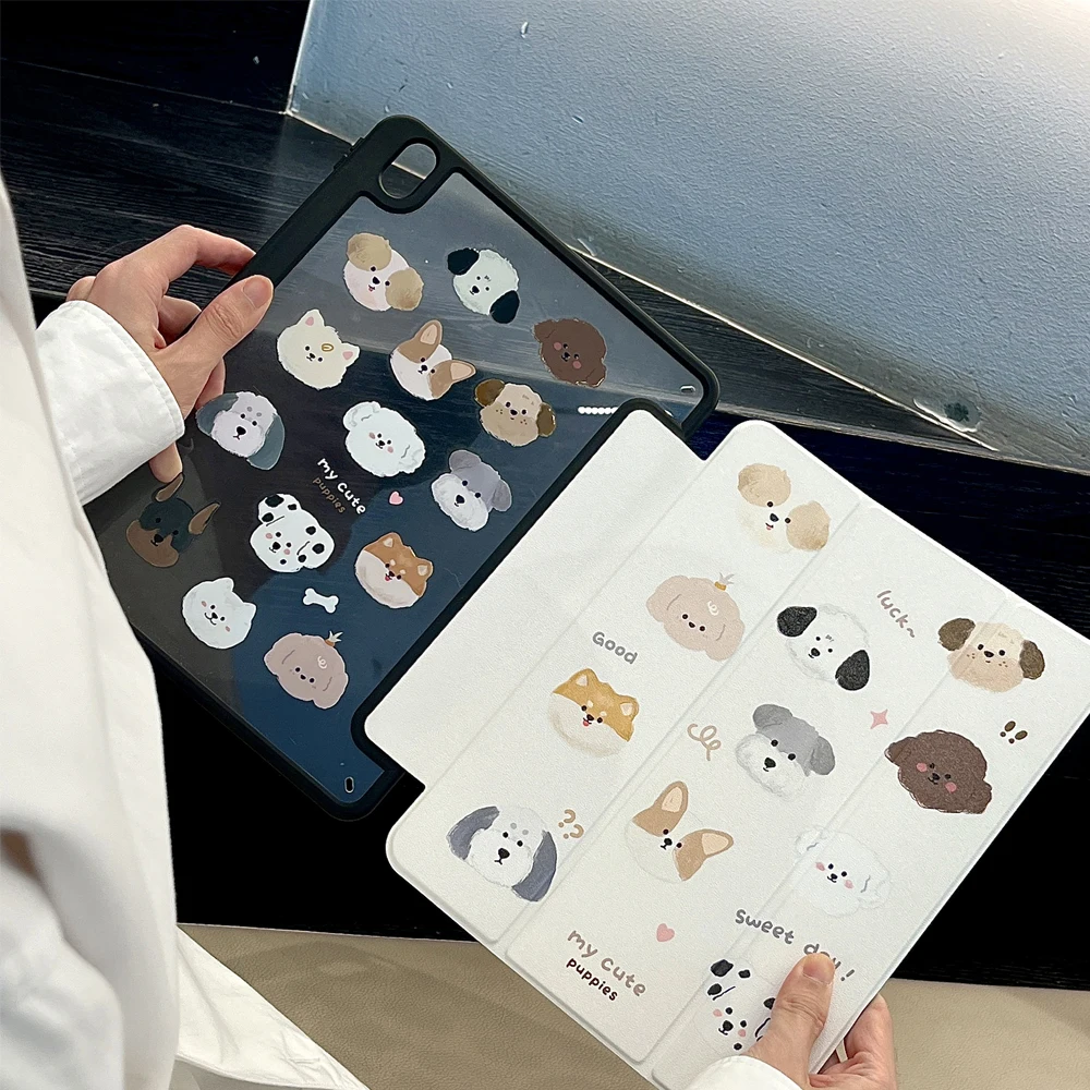 Cute Dog Funda Case Per Ipad Pro 11 Pollici 4Th/3Rd/2Nd Gen Ipad Air 5/4 10.9 Ipad 10.2 Sleep/Wake Pencil Cover Per Ipad Pro 12.9