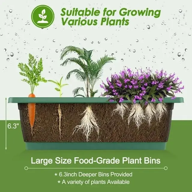 Vertical Raised Garden Bed Planter Box5 Tiers Vertical Garden Planter with Drainage System&4 Hooks for Plants Vegetables Flowers 6