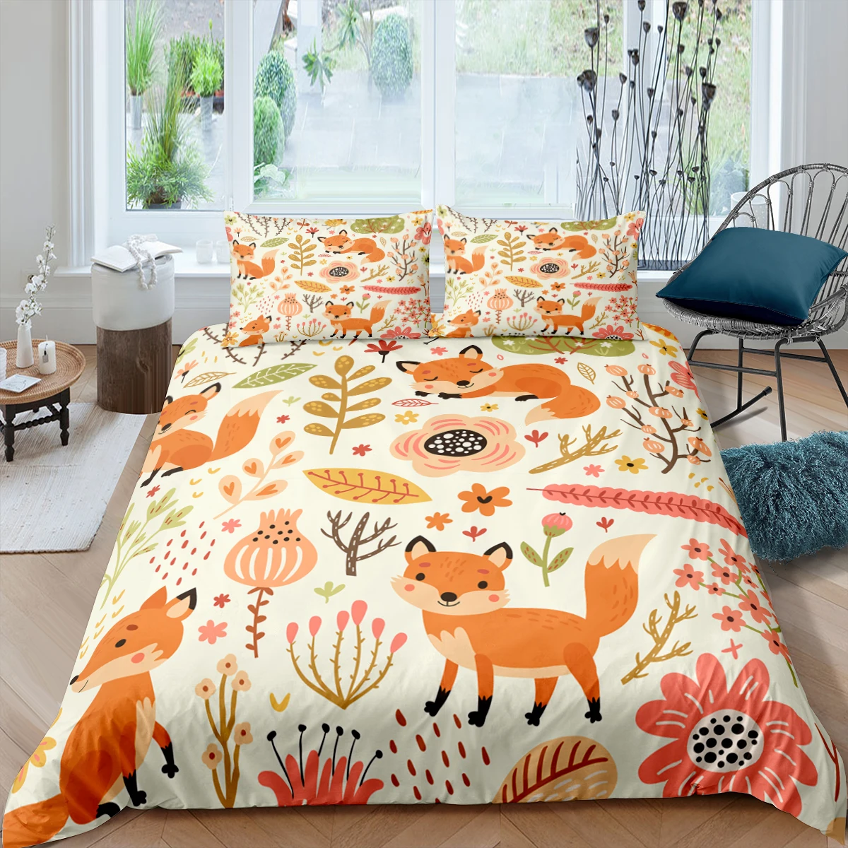 Home Textiles Luxury 3D Cartoon Fox Duvet Cover Set Pillowcase Animals Bedding Set Queen and King Size Comforter Bedding Sets best bed sheets Bedding Sets