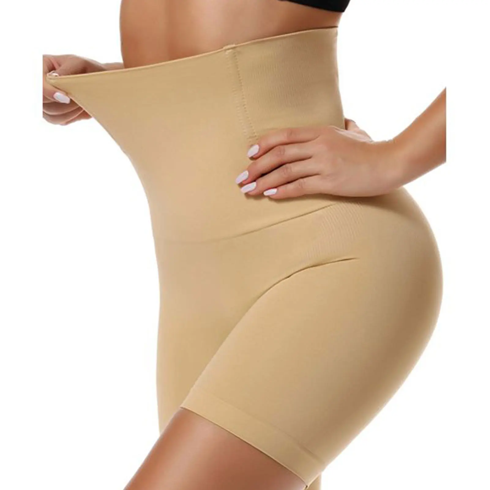 

Tummy Control Nylon Shapewear Shorts Super Elastic For Women High Waist Breathable Seamless Body Shaper Compression Butt Lifter