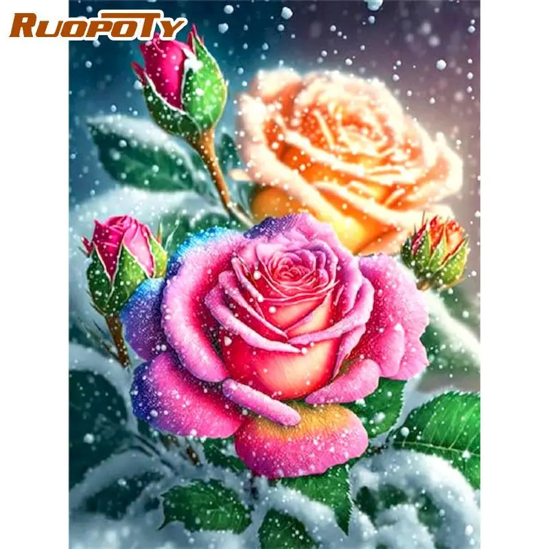 

RUOPOTY Frame Picture Painting By Numbers Fantasy Flowers Diy Ideas Acrylic Paint Personalized Gift For Wall Artwork Home Decors