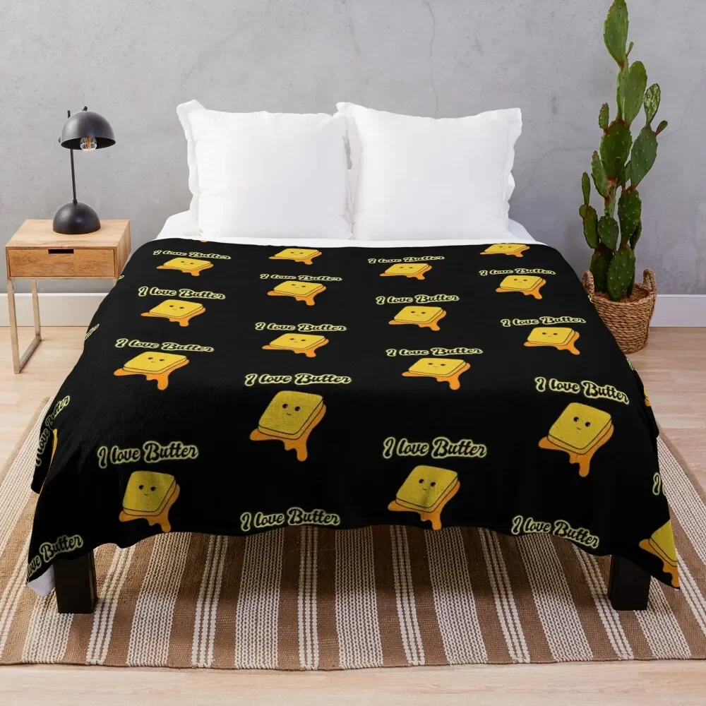 

I love butter Throw Blanket funny gift Nap Sleeping Bag Blankets