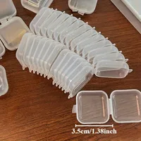2/4/6PCS Simple plastic transparent mini dustproof jewelry accessories storage box earring necklace bracelet small items 1